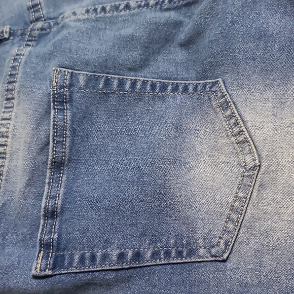 LUVAMIA Denim Jean Shorts Frayed Hem High Rise Rise Cotton Size Medium - Picture 14 of 15